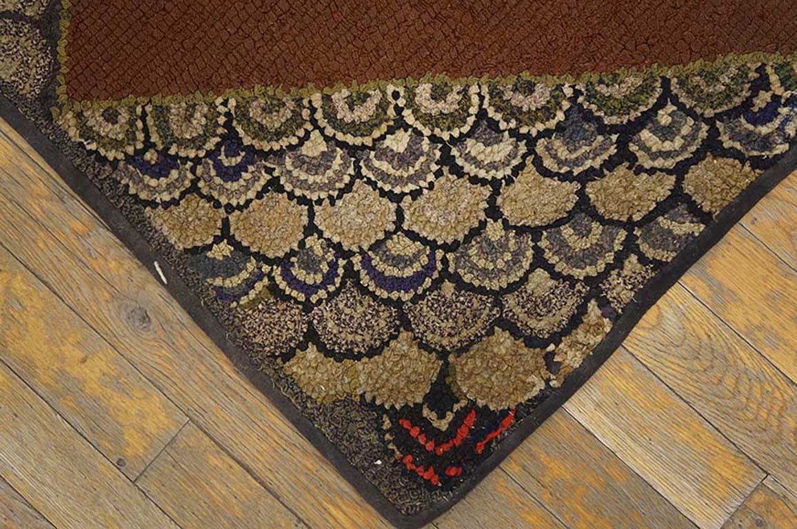 Antique American hooked rug, measures: 3'0