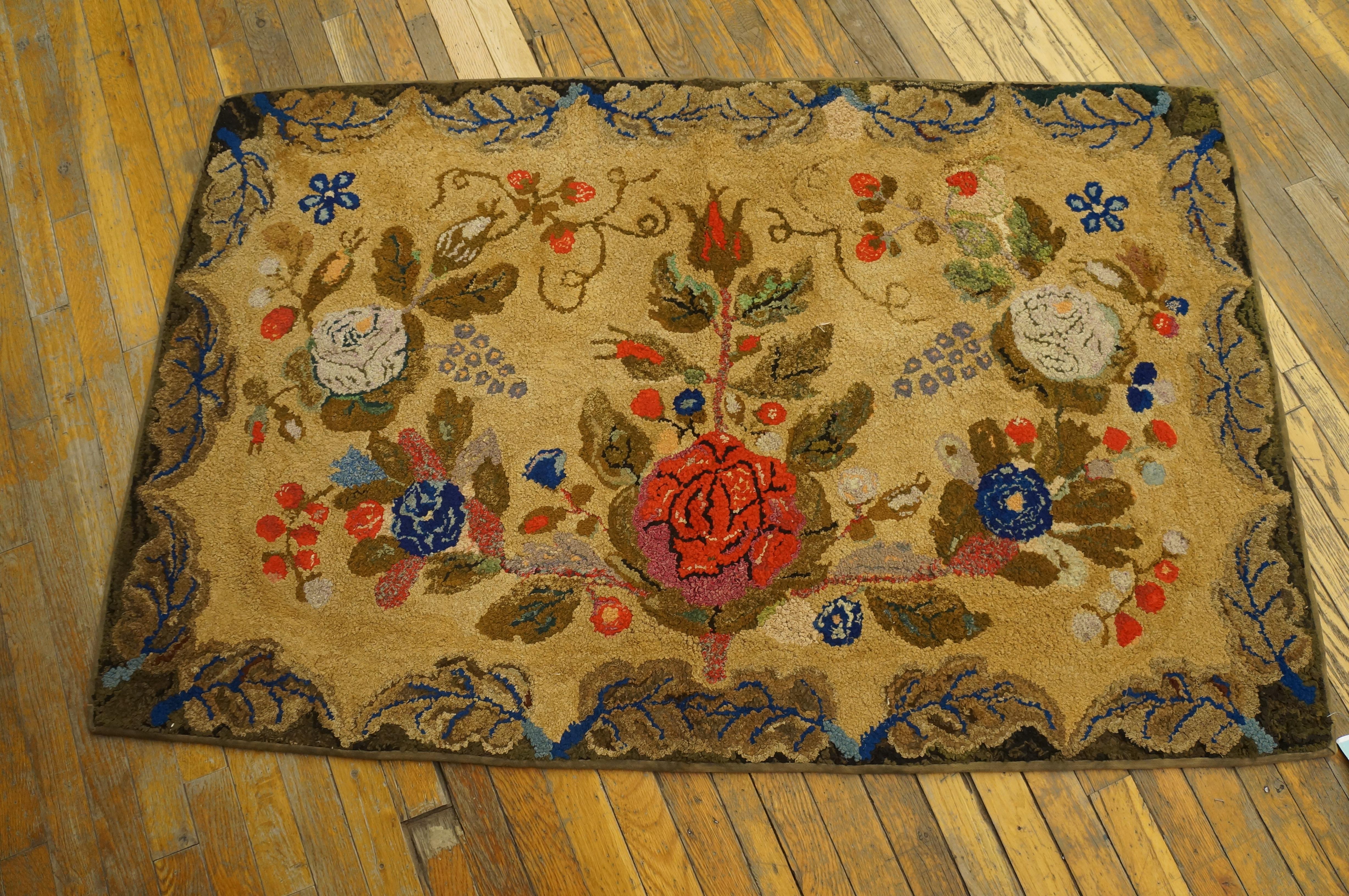 Antique American Hooked Rug For Sale 2