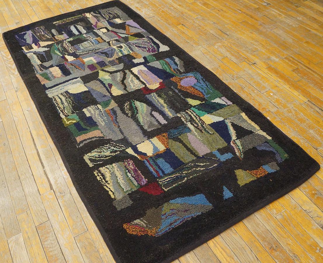 Antique American Hooked rug, Size: 3'0