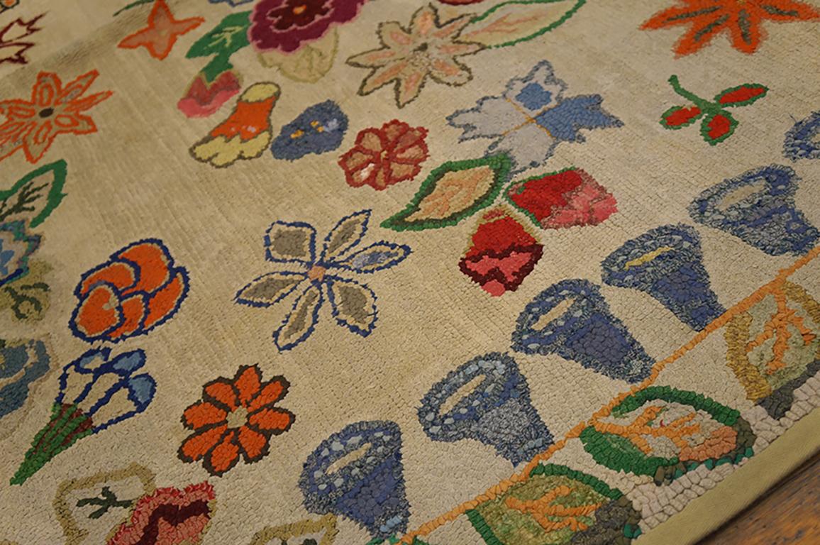 Early 20th Century Antique American Hooked Rug 3' 10