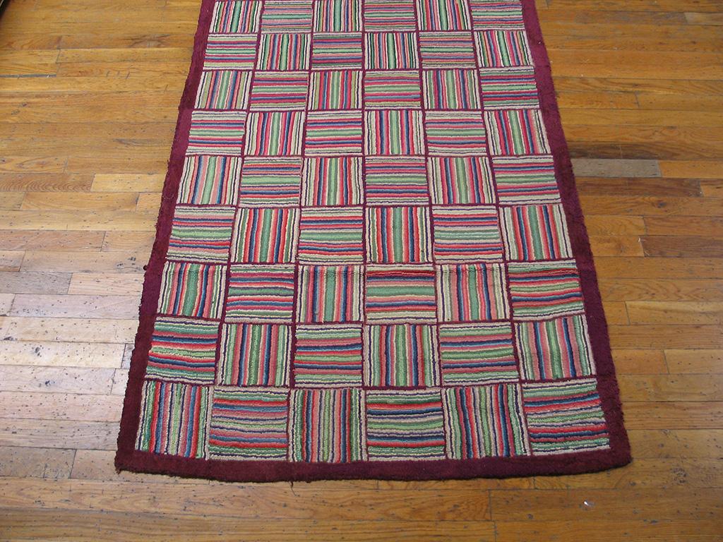 Antique American Hooked Rug 3' 2