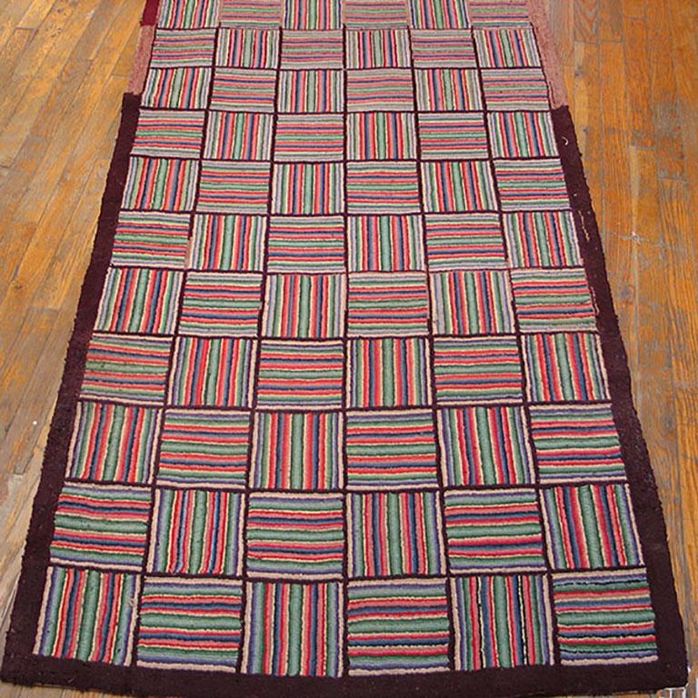 Antique American hooked rug, size: 3'2