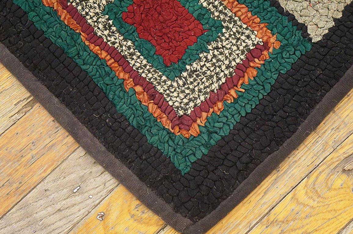 Tapis crocheté américain ancien
Mesures : 3'2