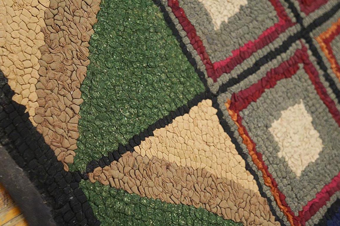 Américain Tapis à capuche américain ancien de 3' 2