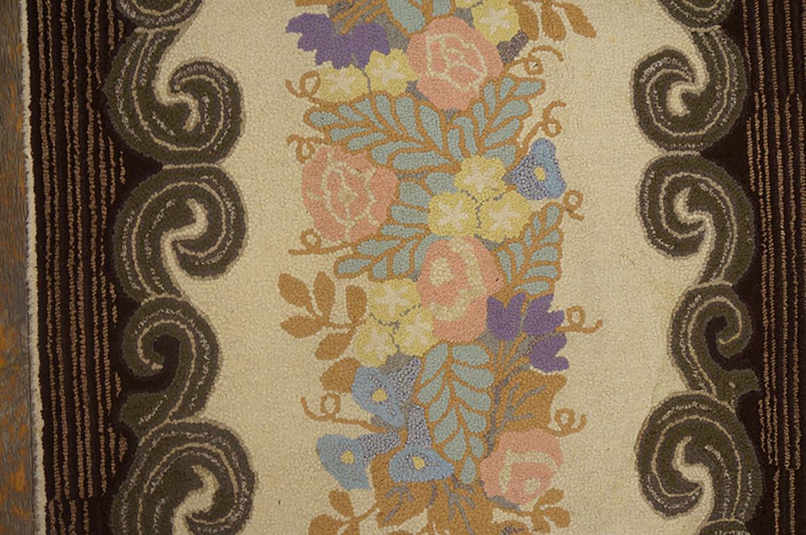 Antique American Hooked Rug 3' 2