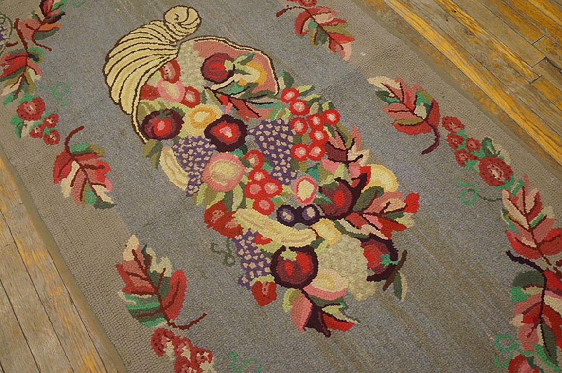 Antique American Hooked Rug 3' 3