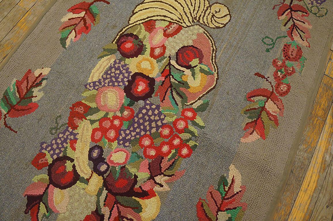 Mid-20th Century Antique American Hooked Rug 3' 3