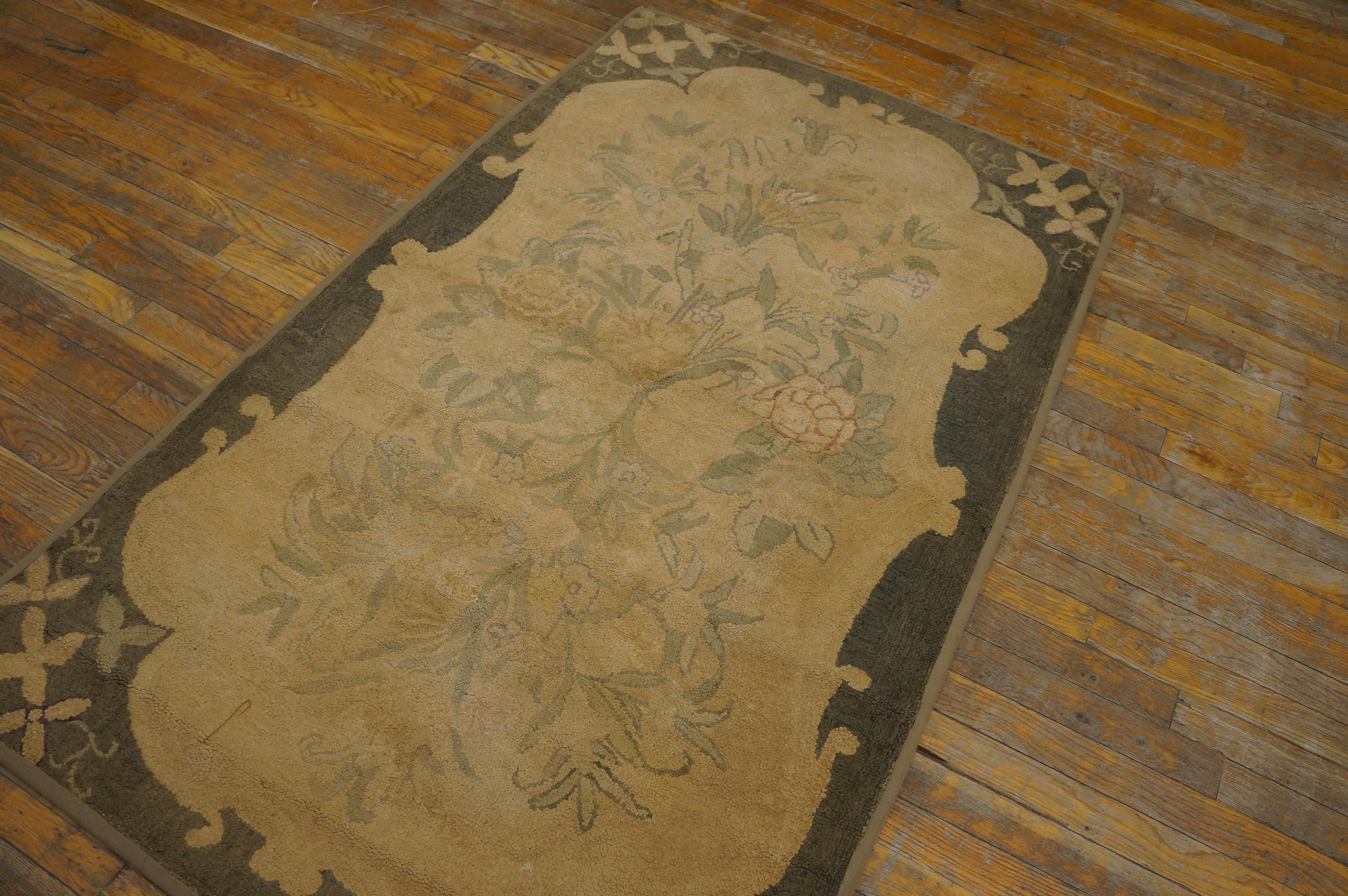 Mid-20th Century Antique American Hooked Rug For Sale