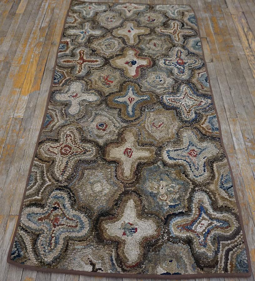 Antique American Hooked Rug, Size: 3'4