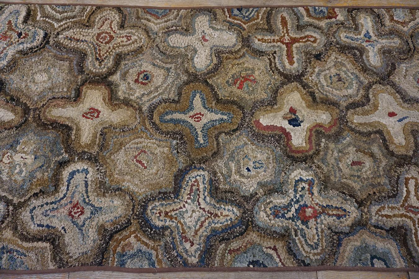 Antique American Hooked Rug 3'4