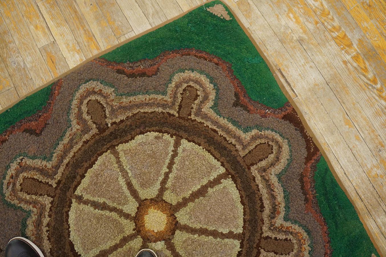 Early 20th Century American Hooked Rug ( 3'4
