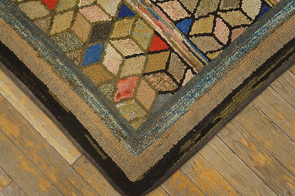 Antique American hooked rug, measures: 3'6