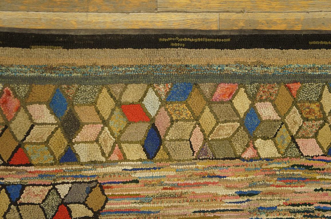 Early 20th Century Antique American Hooked Rug 3' 6