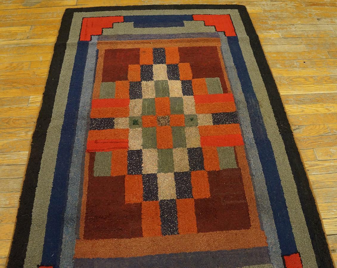 1920s American Hooked Rug ( 3'6