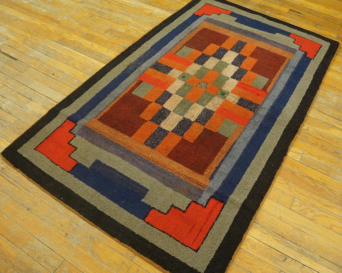 1920s American Hooked Rug ( 3'6