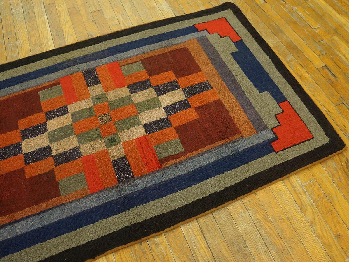 1920s American Hooked Rug ( 3'6