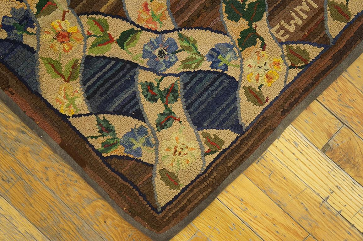 Antique American Hooked rug, size: 3'6