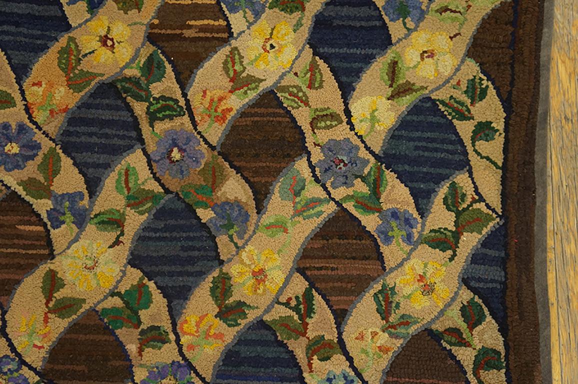Mid-20th Century Antique American Hooked Rug 3' 6