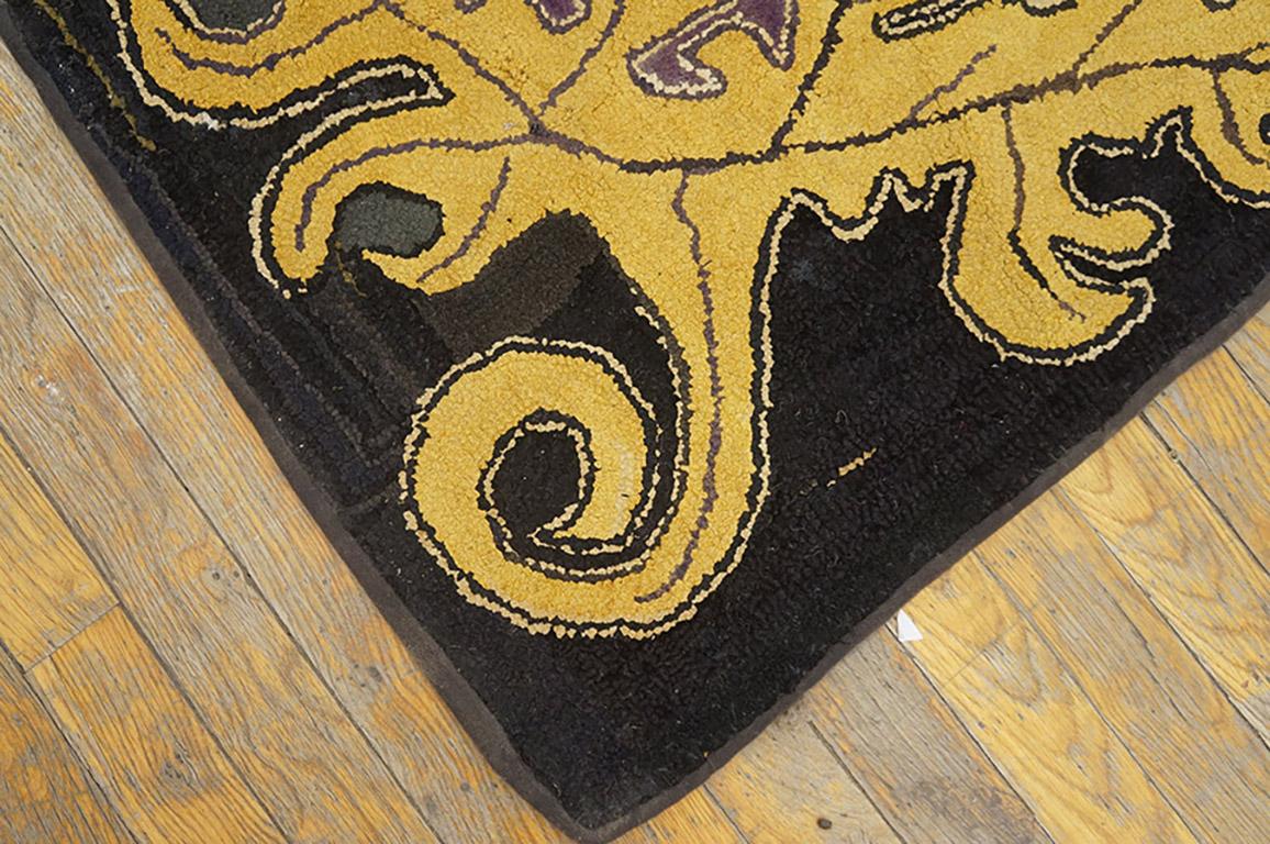 Américain Tapis à capuche américain ancien de 3' 8
