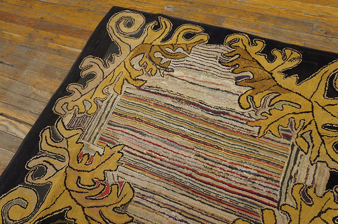 Early 20th Century Antique American Hooked Rug 3' 8