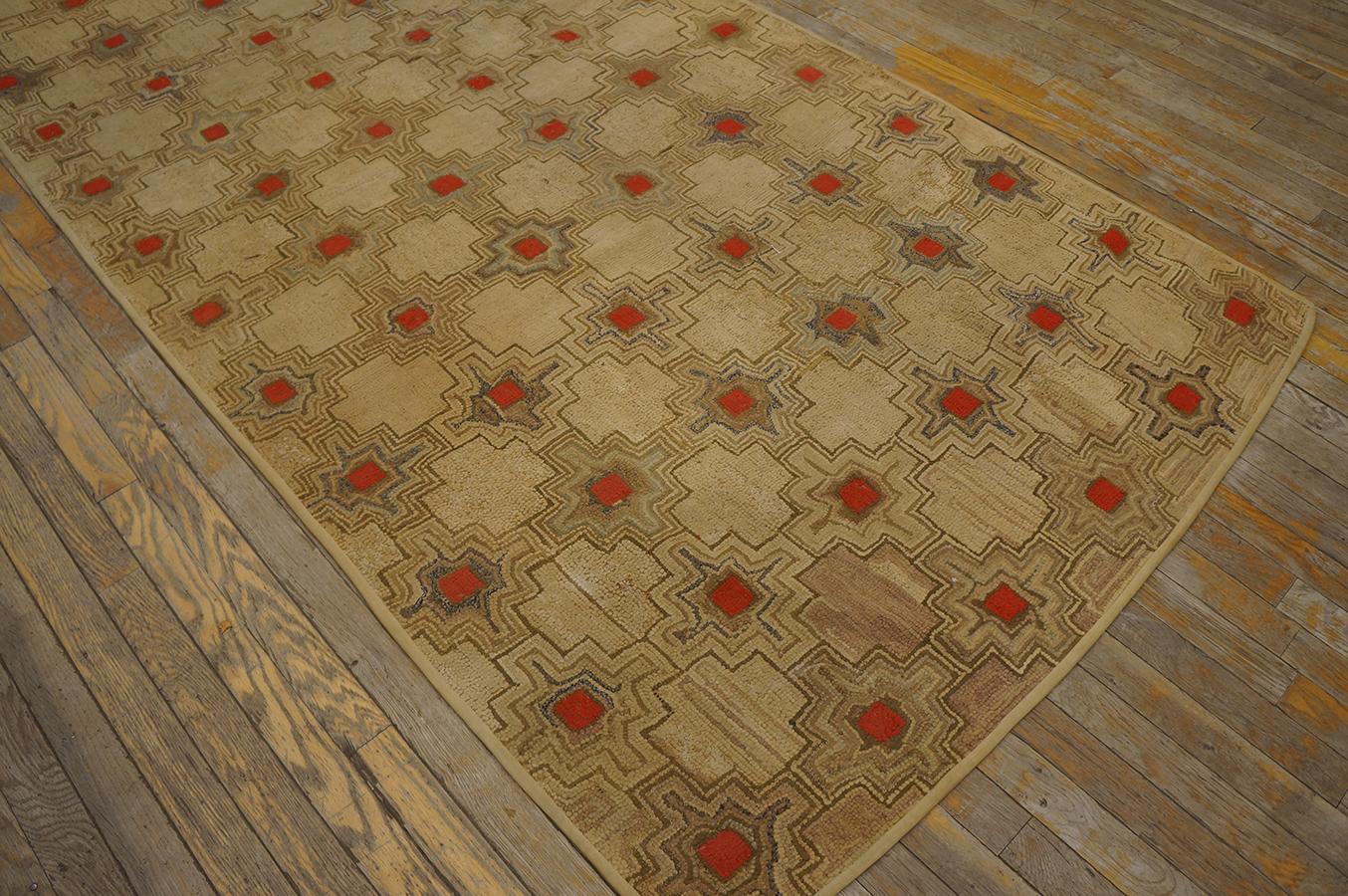 Antique American Hooked Rug  (4' x 10' 10