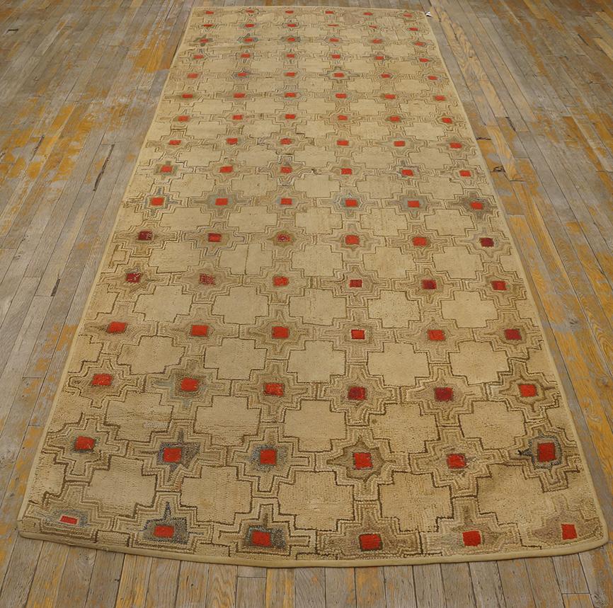 Antique American Hooked rug, size: 4' 0'' x10' 10''.
