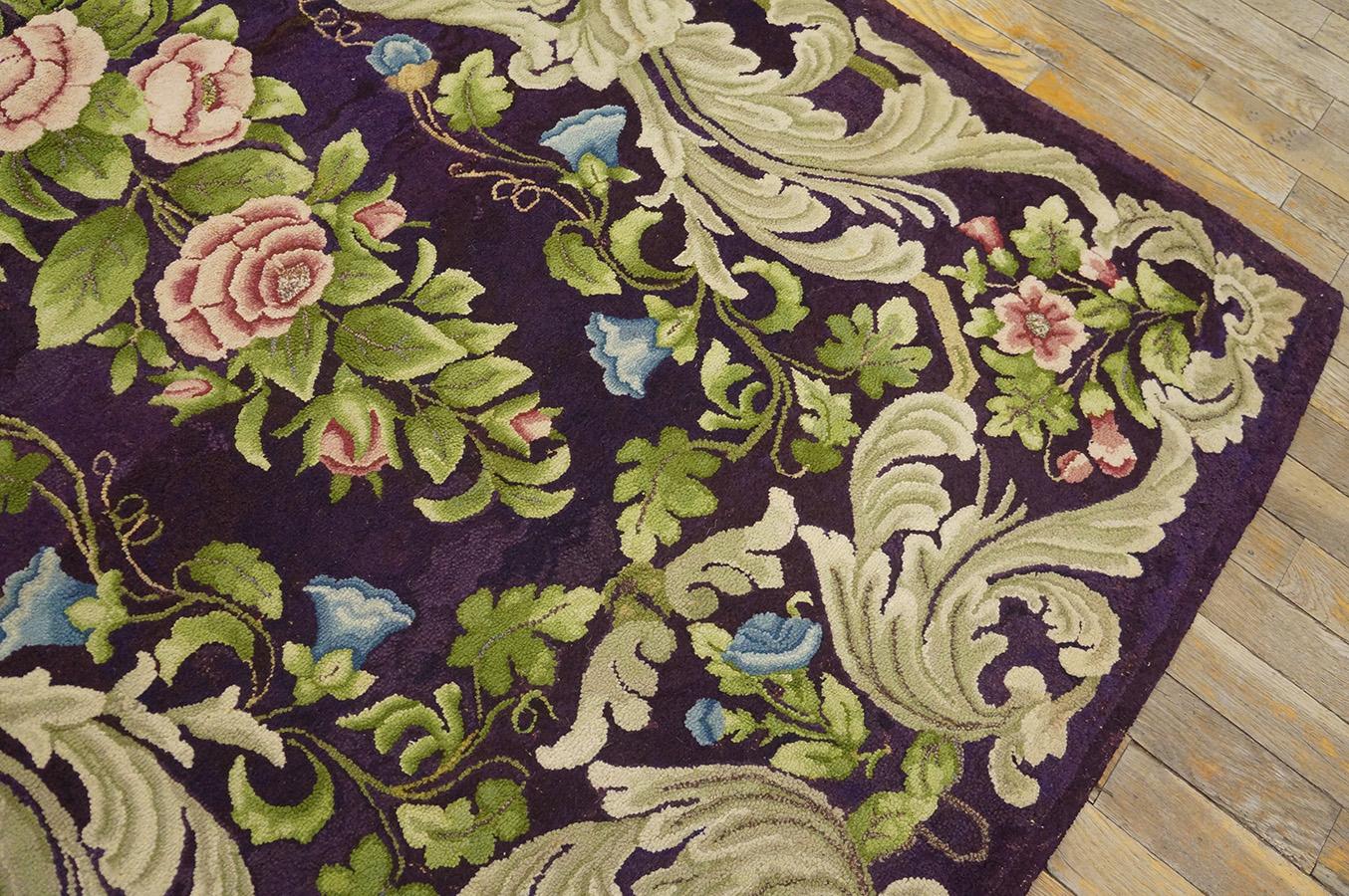 Early 20th Century American Hooked Rug ( 4' x 6'2'' - 122 x 188 cm )  For Sale 5