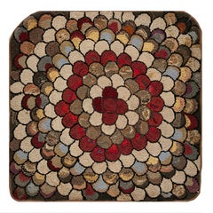 Tapis à capuche américain ancien de 4' 0''x4' 0''