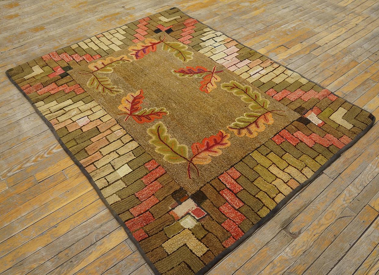 Late 19th Century Antique American Hooked Rug For Sale