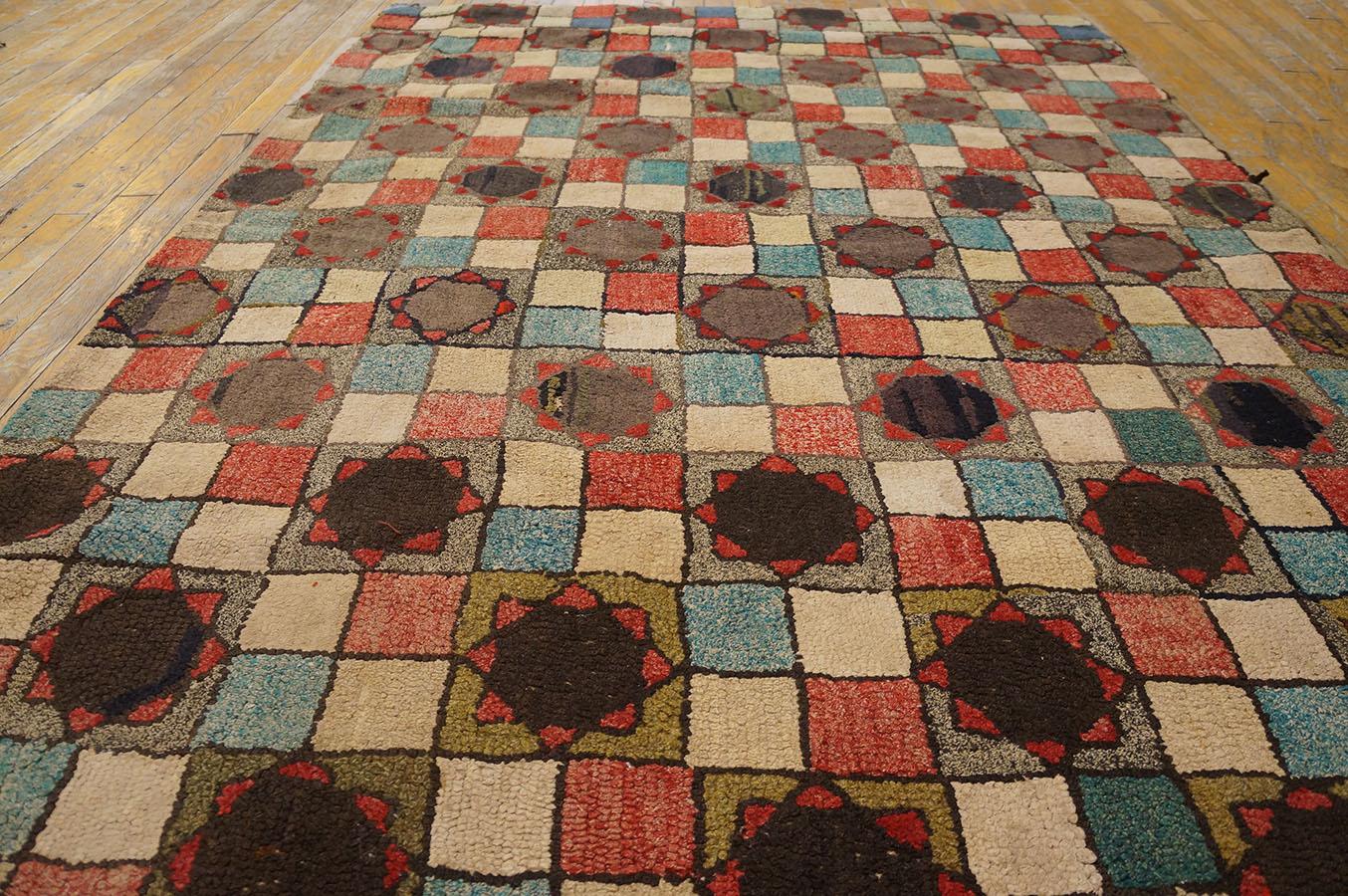 1920s American Hooked Rug ( 4'4'' x 6'6'' - 132 x 198 ) For Sale 3