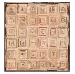 Amerikanischer Kapuzenteppich des späten 19. Jahrhunderts ( 1,42 m x 1,82 m – 134 x 134 cm)