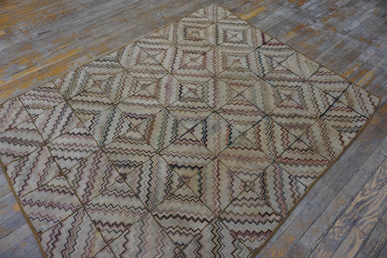 Antique American Hooked Rug, Size: 4' 6''x5' 8'' 