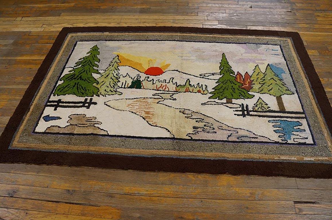 Antique American Hooked rug, size