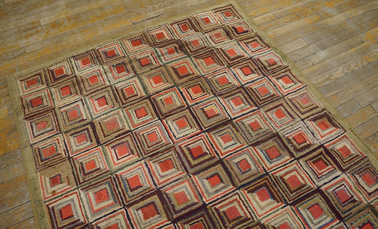 Tapis crocheté américain du début du 20ème siècle ( 4' x 7' - 122 x 213 )  en vente 6