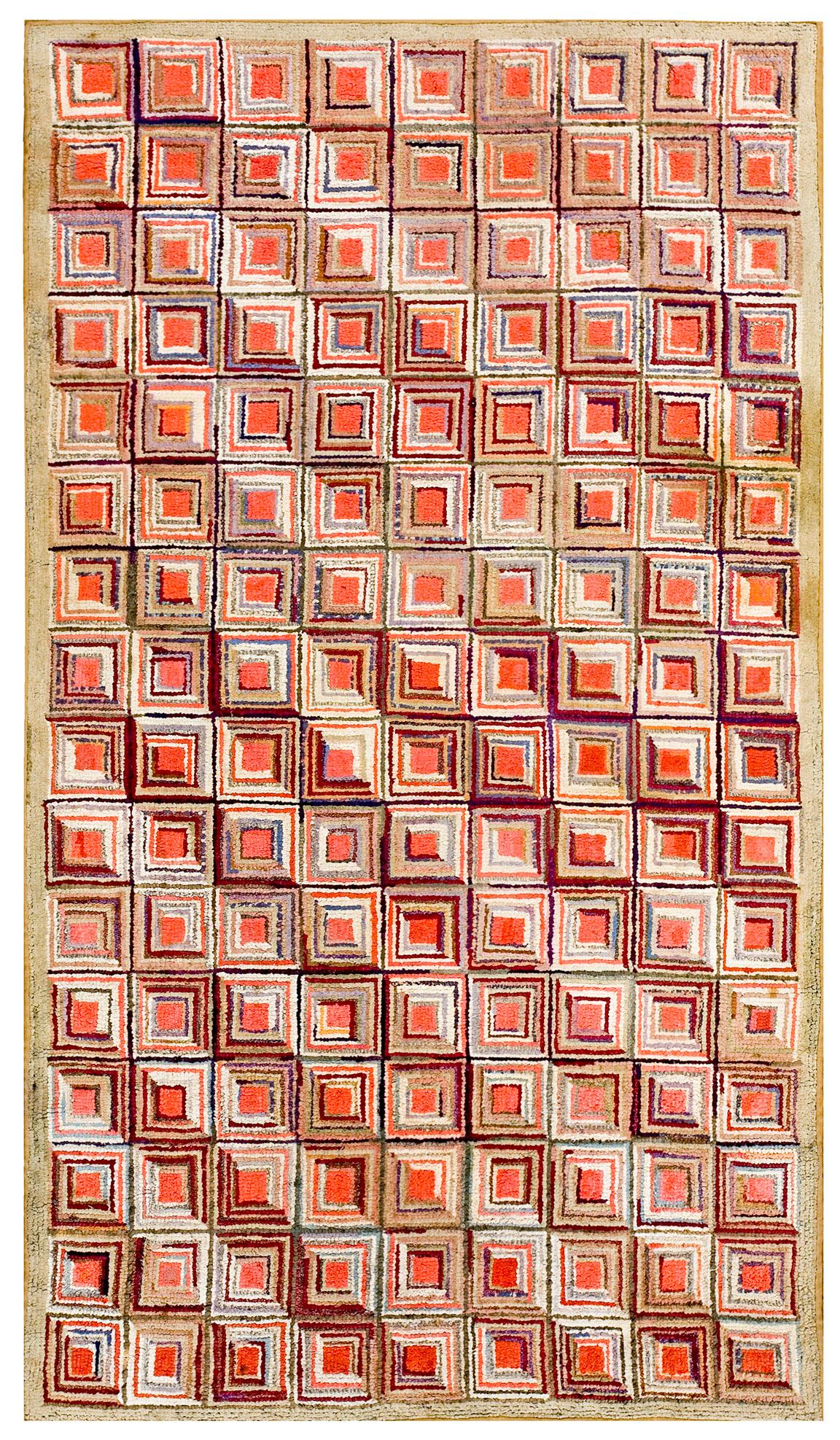 Artisanat Tapis crocheté américain du début du 20ème siècle ( 4' x 7' - 122 x 213 )  en vente