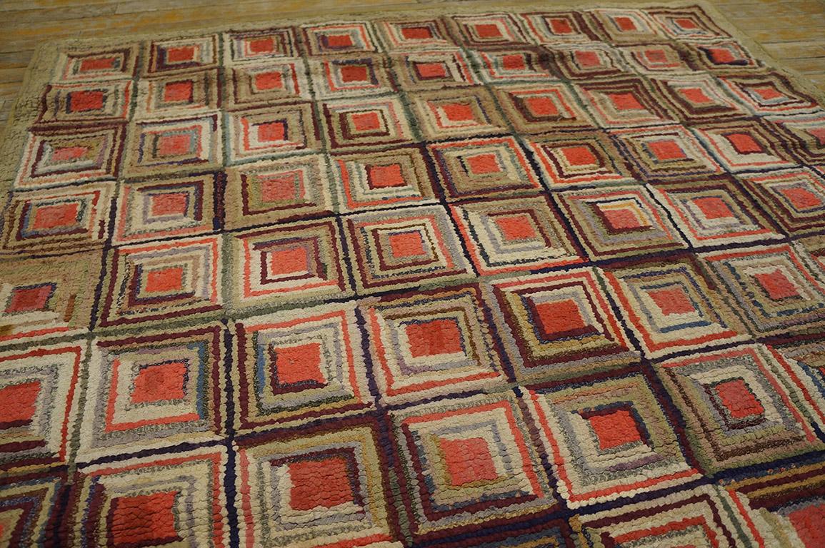 Early 20th Century American Hooked Rug ( 4' x 7' - 122 x 213 )  For Sale 1