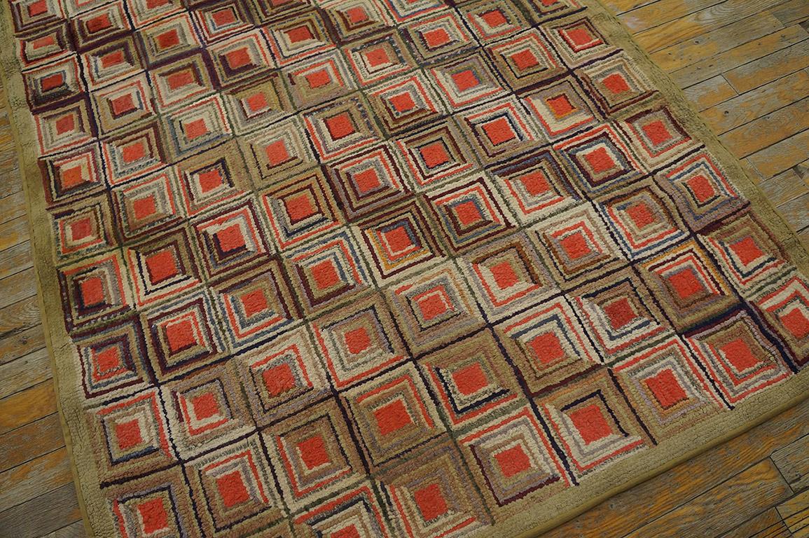 Tapis crocheté américain du début du 20ème siècle ( 4' x 7' - 122 x 213 )  en vente 1