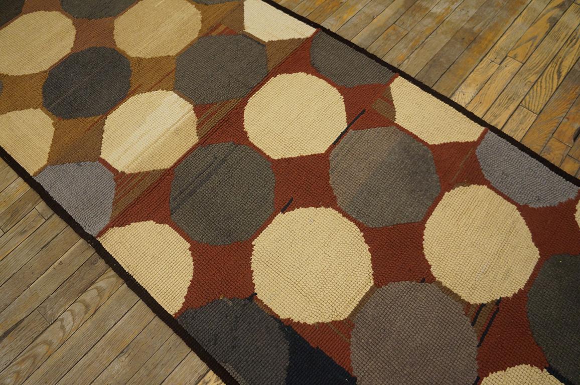 Mid 20th Century American Hooked Rug ( 4'1'' x 8'9'' - 125 x 267 ) For Sale 1