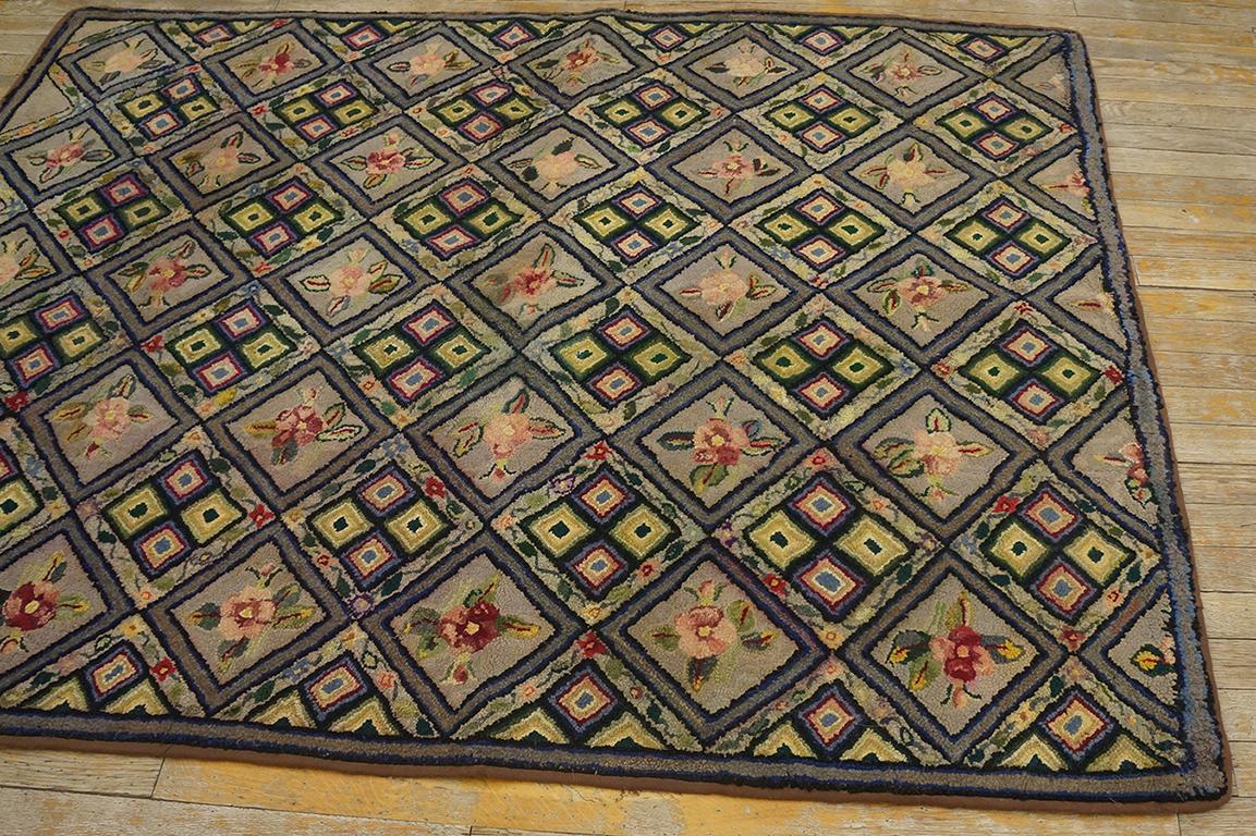 1920s American Hooked Rug ( 4'2