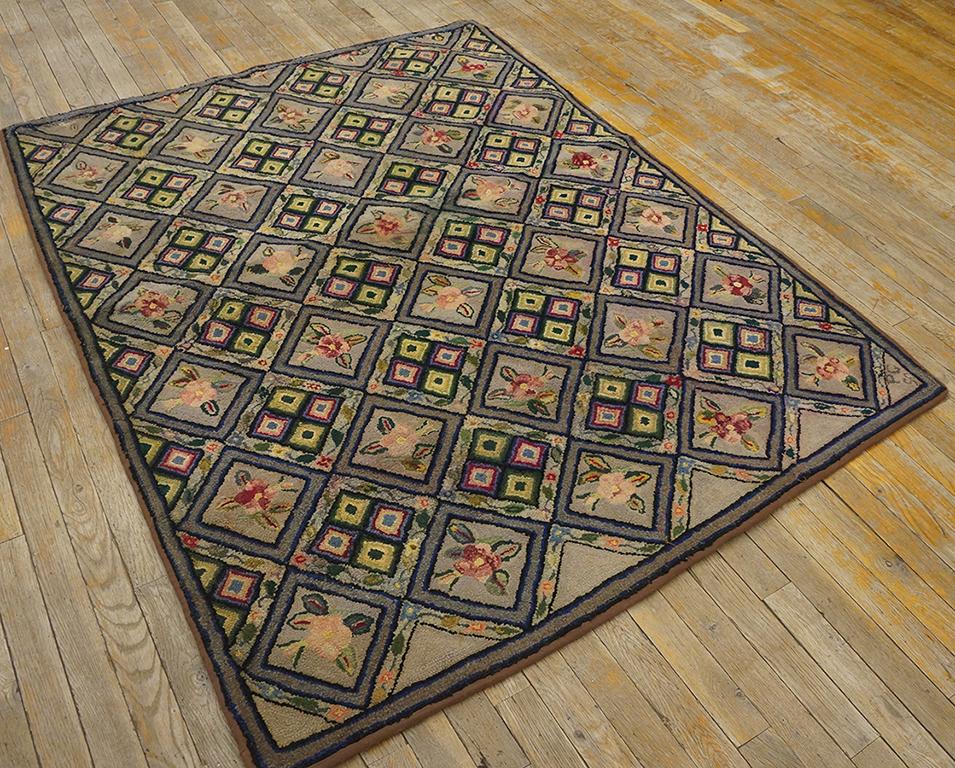 1920s American Hooked Rug ( 4'2