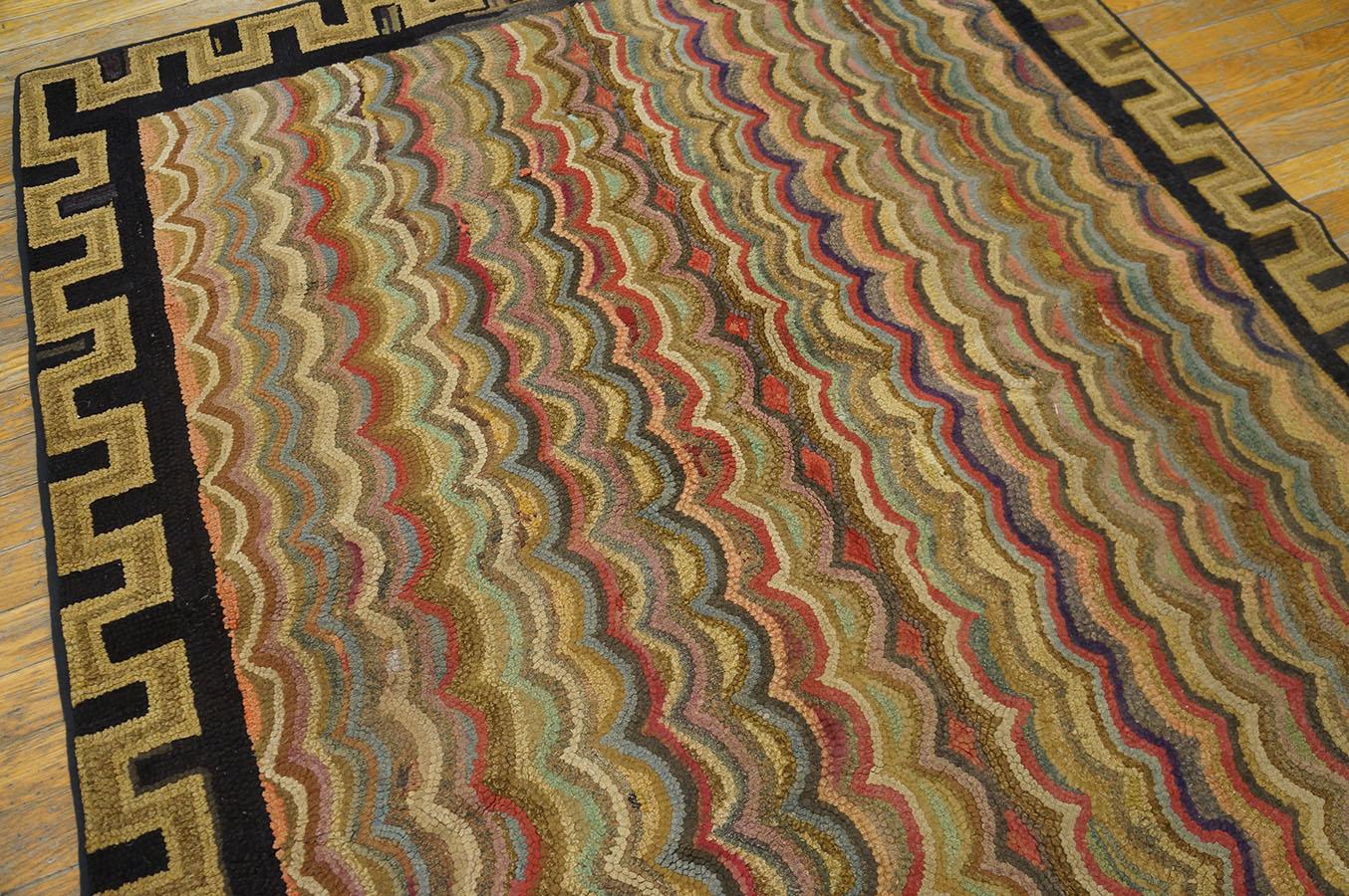 Antique American Hooked Rug 4'2