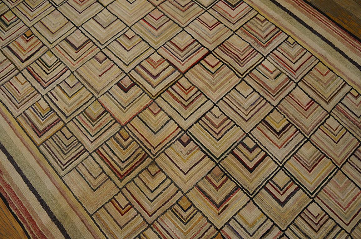 Mid-20th Century 1930s American Hooked Rug ( 4'2