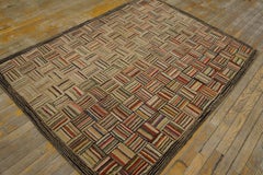Antique American Hooked Rug 4'3" x5'9"