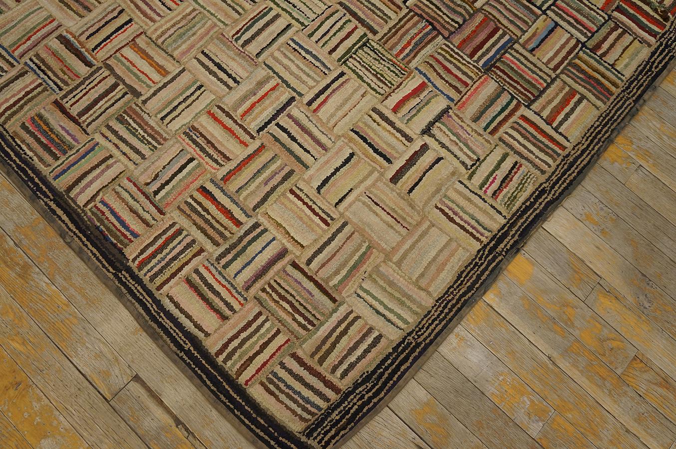 Late 19th Century Antique American Hooked Rug 4'3