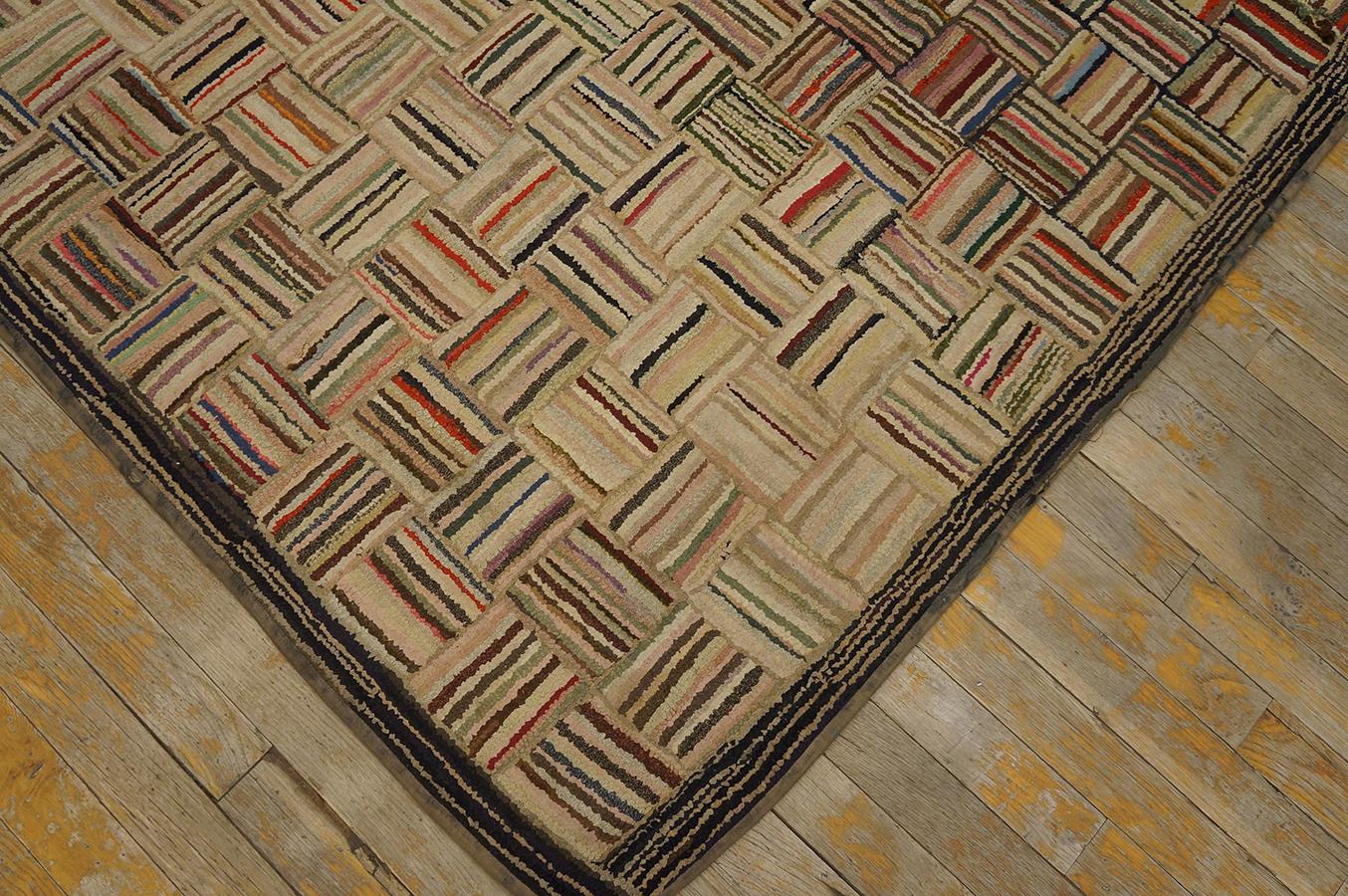 Alfombra antigua de gancho americano 4'3