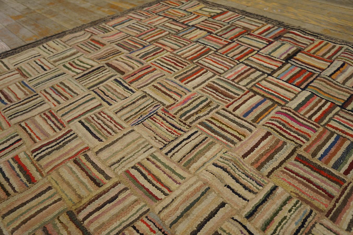 Antique American Hooked Rug 4'3
