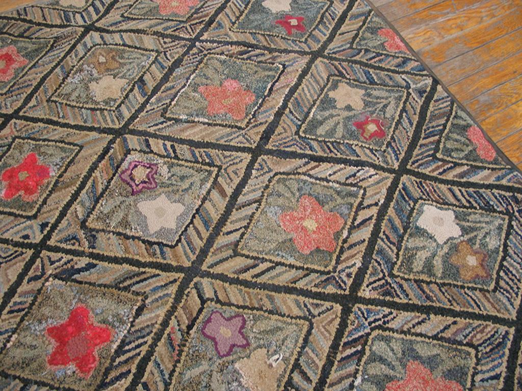 Antique American Hooked Rug 4' 4