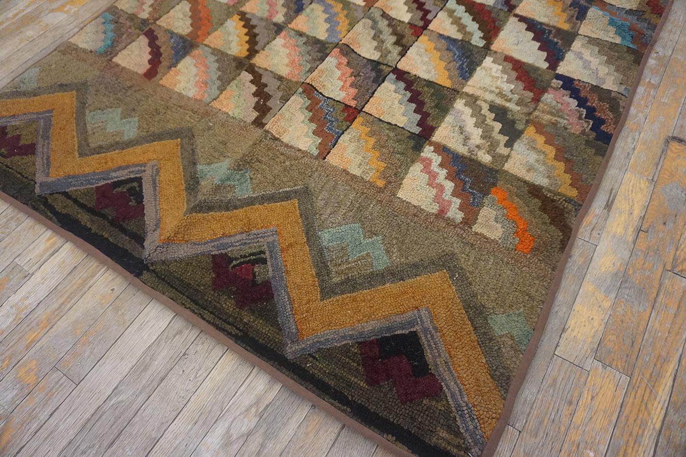 Tapis crocheté américain du début du 20e siècle (4'4