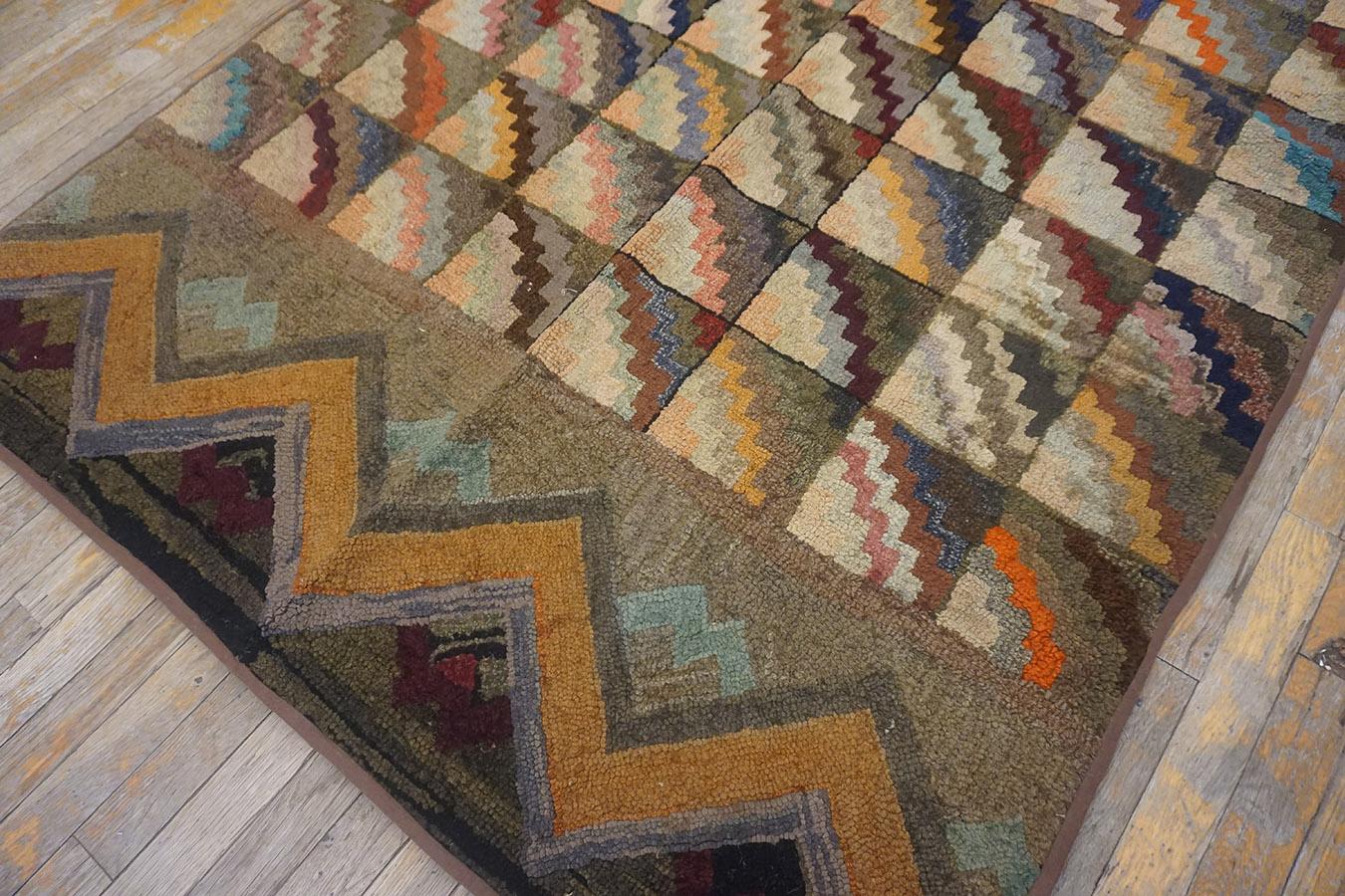 Early 20th Century American Hooked Rug ( 4'4