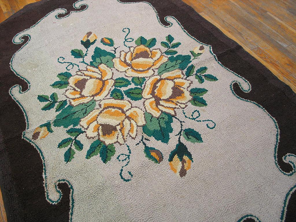 Antique American Hooked Rug 4' 5